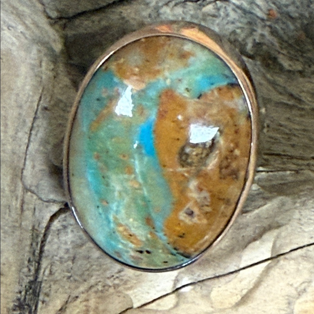 Jes MaHarry unisex Peruvian Opal Rose Gold Ring. New in box.